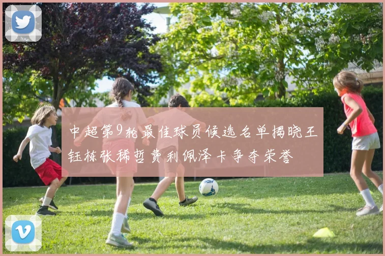 中超第9轮最佳球员候选名单揭晓王钰栋张稀哲费利佩泽卡争夺荣誉